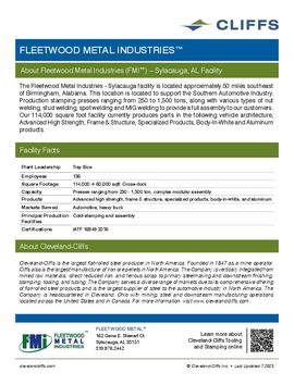 Fleetwood Metal Industries -- Sylacauga