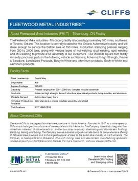 Fleetwood Metal Industries -- Tillsonburg